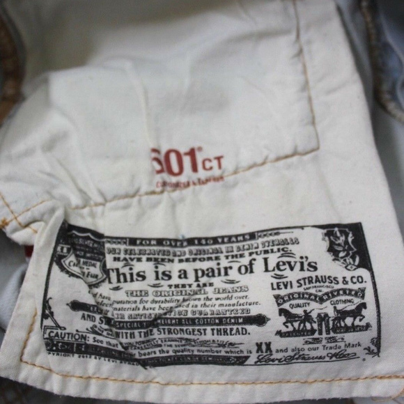 Levi's 501CT Tapered Leg Distressed Shorts Jeans - Picture 3 of 7